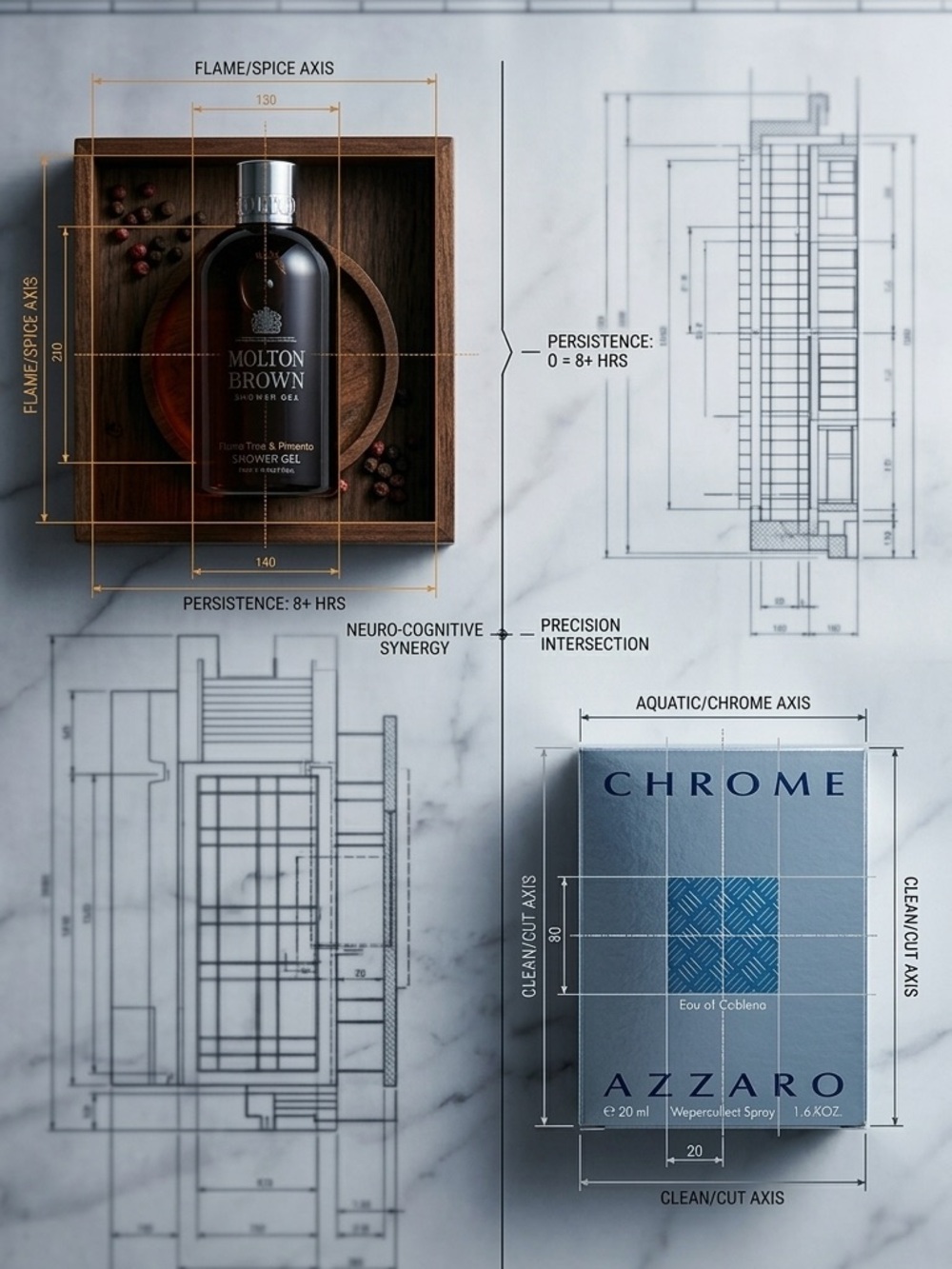 Men’s Luxury Grooming Bundle: Molton Brown Pimento 10oz & Azzaro Chrome 50ml Set - Picture 3 of 9